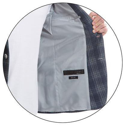 Saco Casual Desfoderado Slim Fit Vittorio Forti A Cuadros
