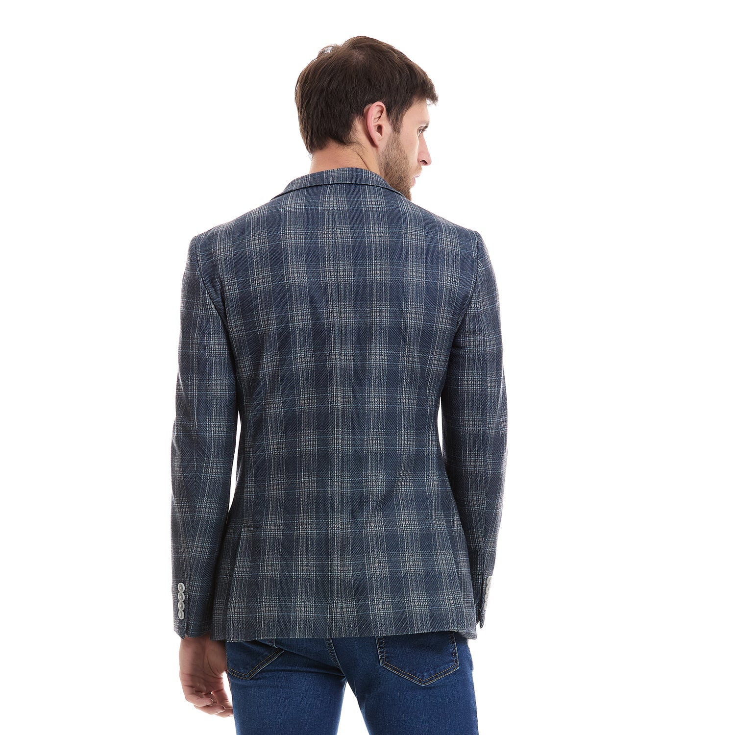 Saco Casual Para Caballero Slim Fit Tejido A Cuadros