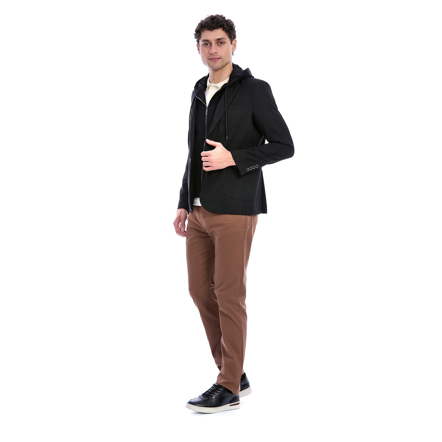 Saco Casual Para Caballero Slim Fit Con Capucha Desmontable