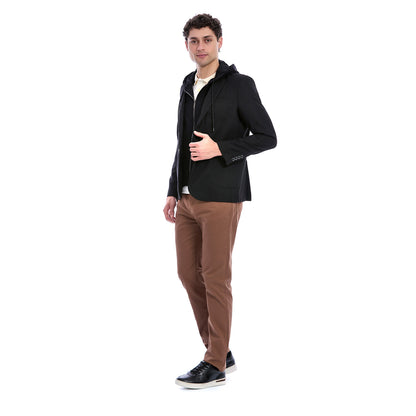 Saco Casual Para Caballero Slim Fit Con Capucha Desmontable