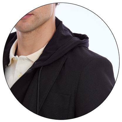 Saco Casual Para Caballero Slim Fit Con Capucha Desmontable
