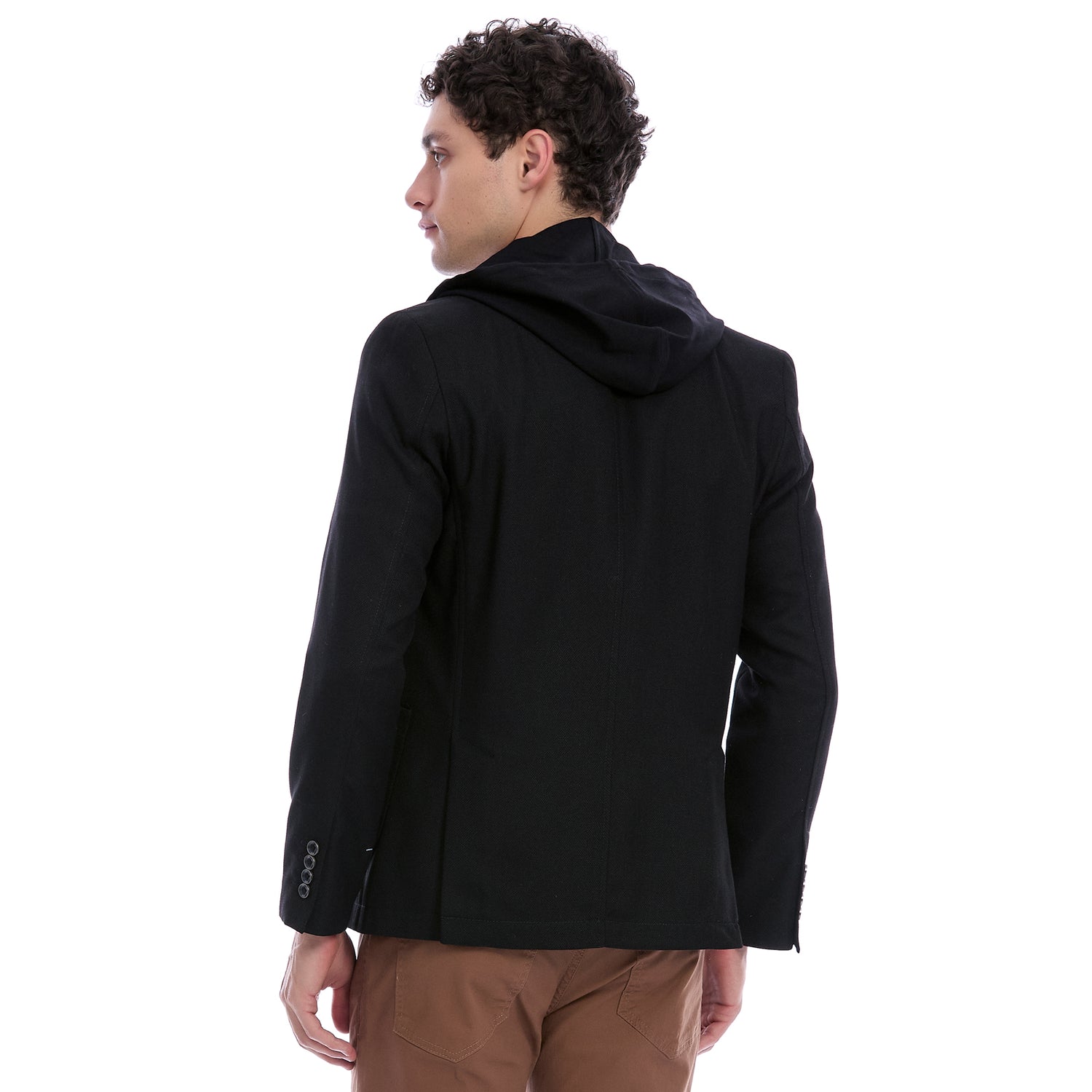 Saco Casual Para Caballero Slim Fit Con Capucha Desmontable