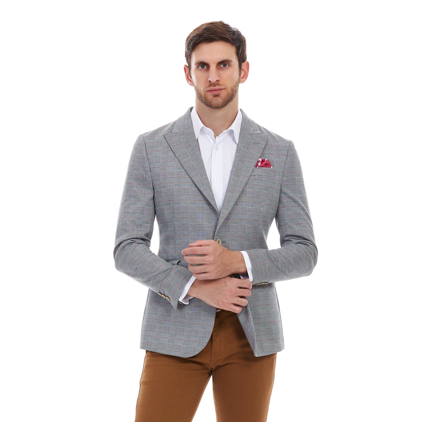 Saco casual en tejido a cuadros Slim Fit