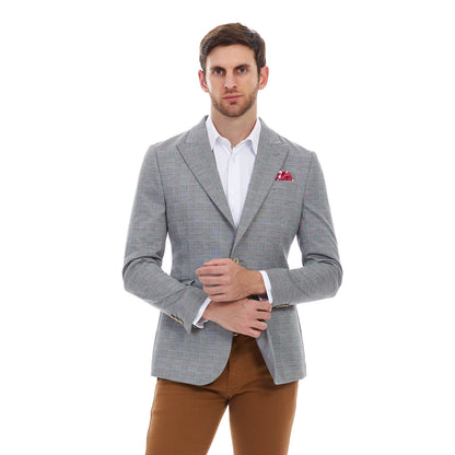 Saco casual en tejido a cuadros Slim Fit