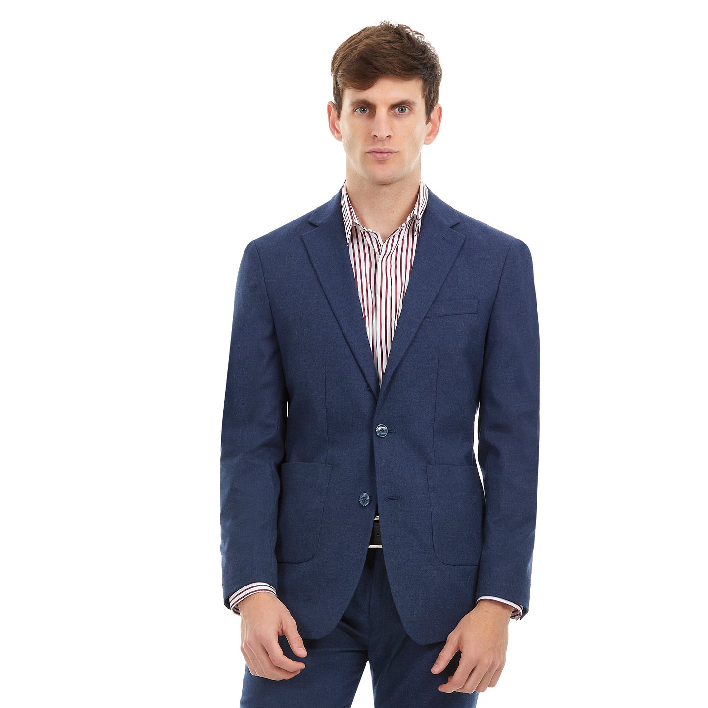 Saco separates en tejido azul liso Slim Fit