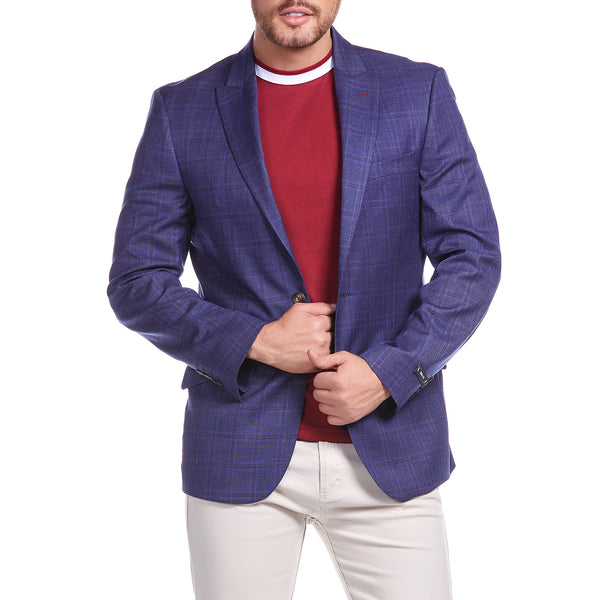 Saco casual en tejido a cuadros Slim Fit