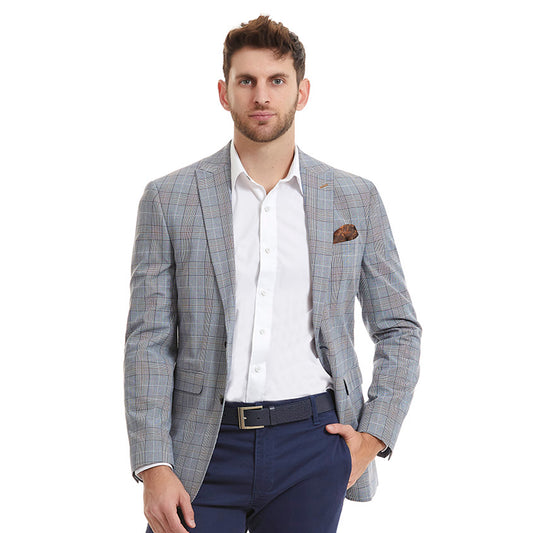 Saco Formal Dos Botones A Cuadros Slim Fit