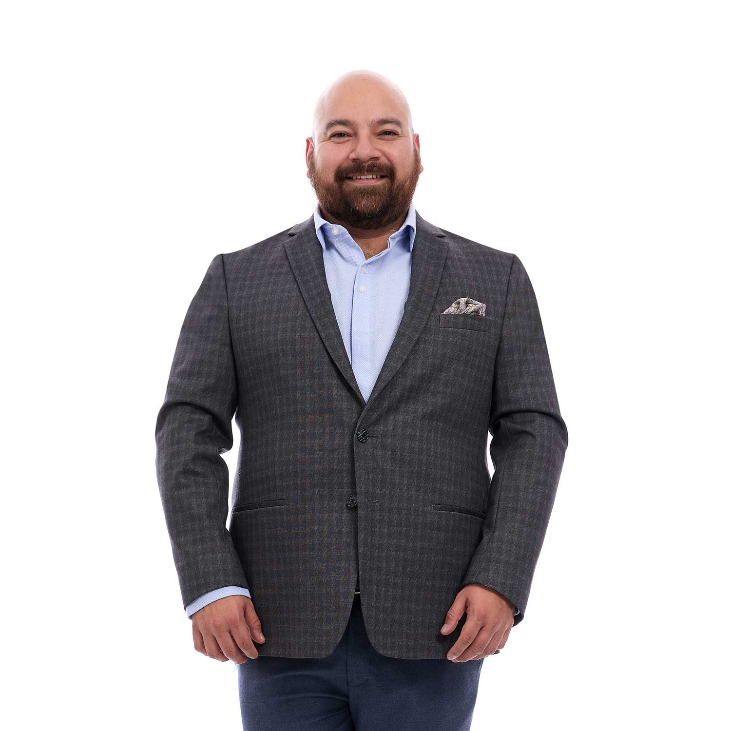 Saco Business Casual Tallas Extra en Tejido a Cuadros