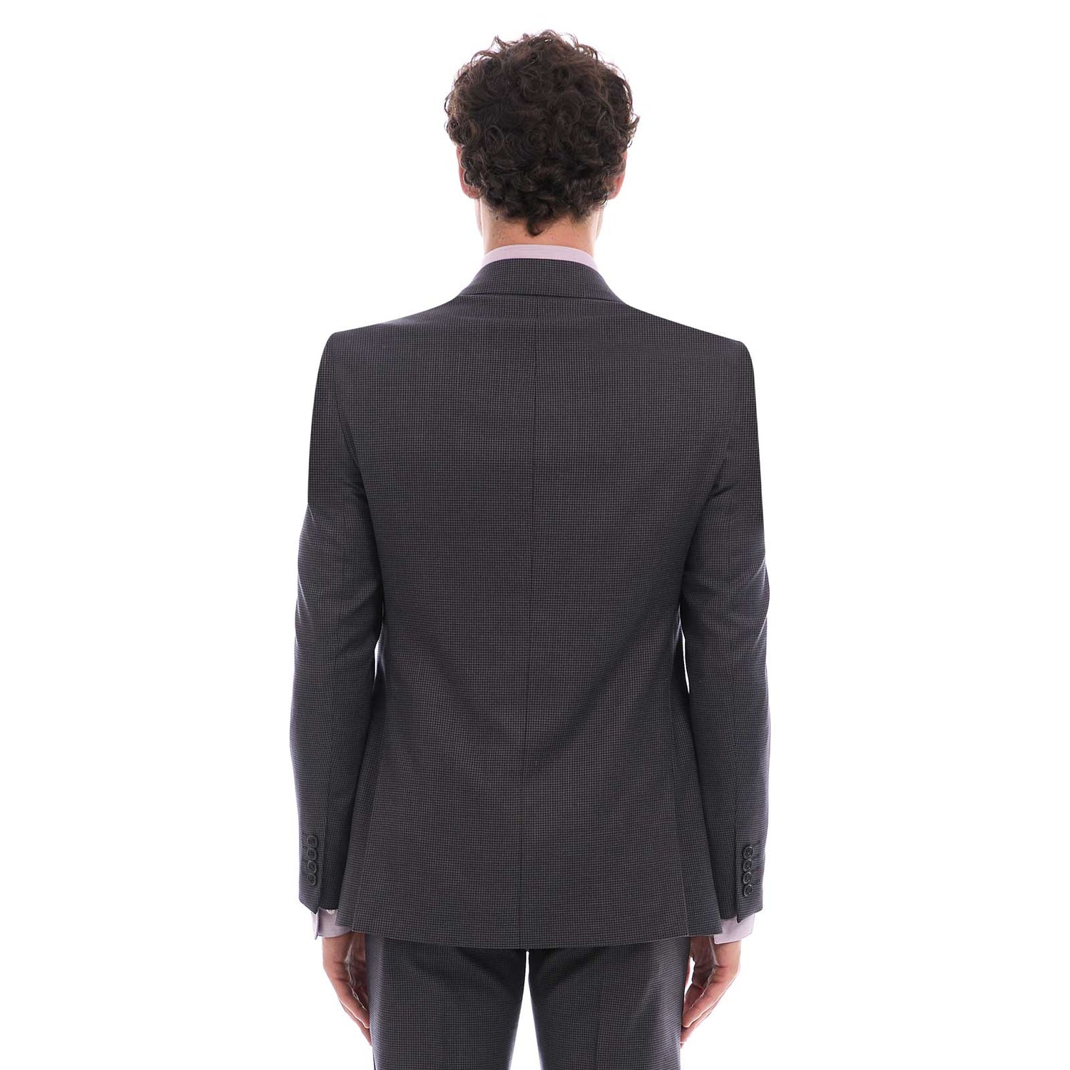 Saco Separates Fit Slim en Tejido A Cuadros Gris Oxford