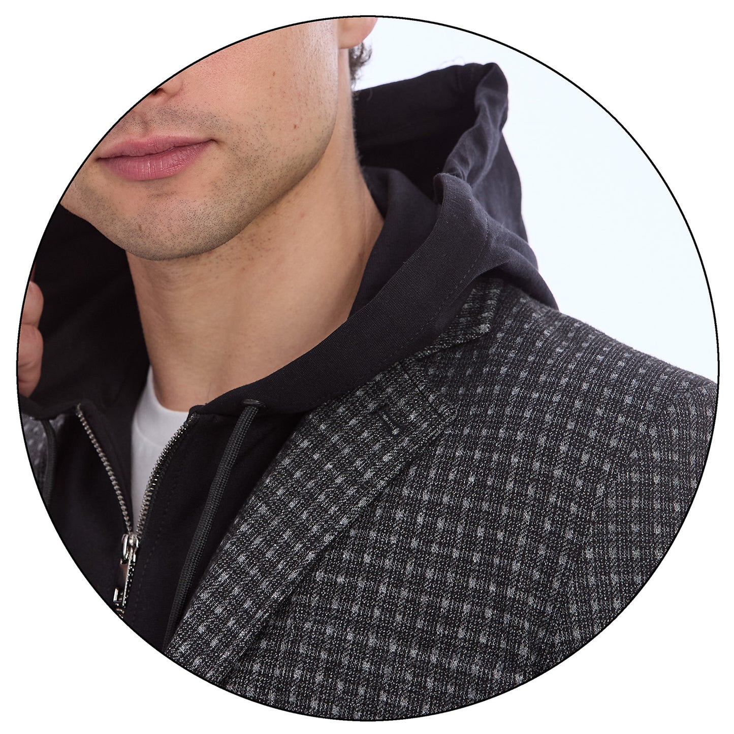 Saco Casual Para Caballero con Capucha  En Tejido A Cuadros