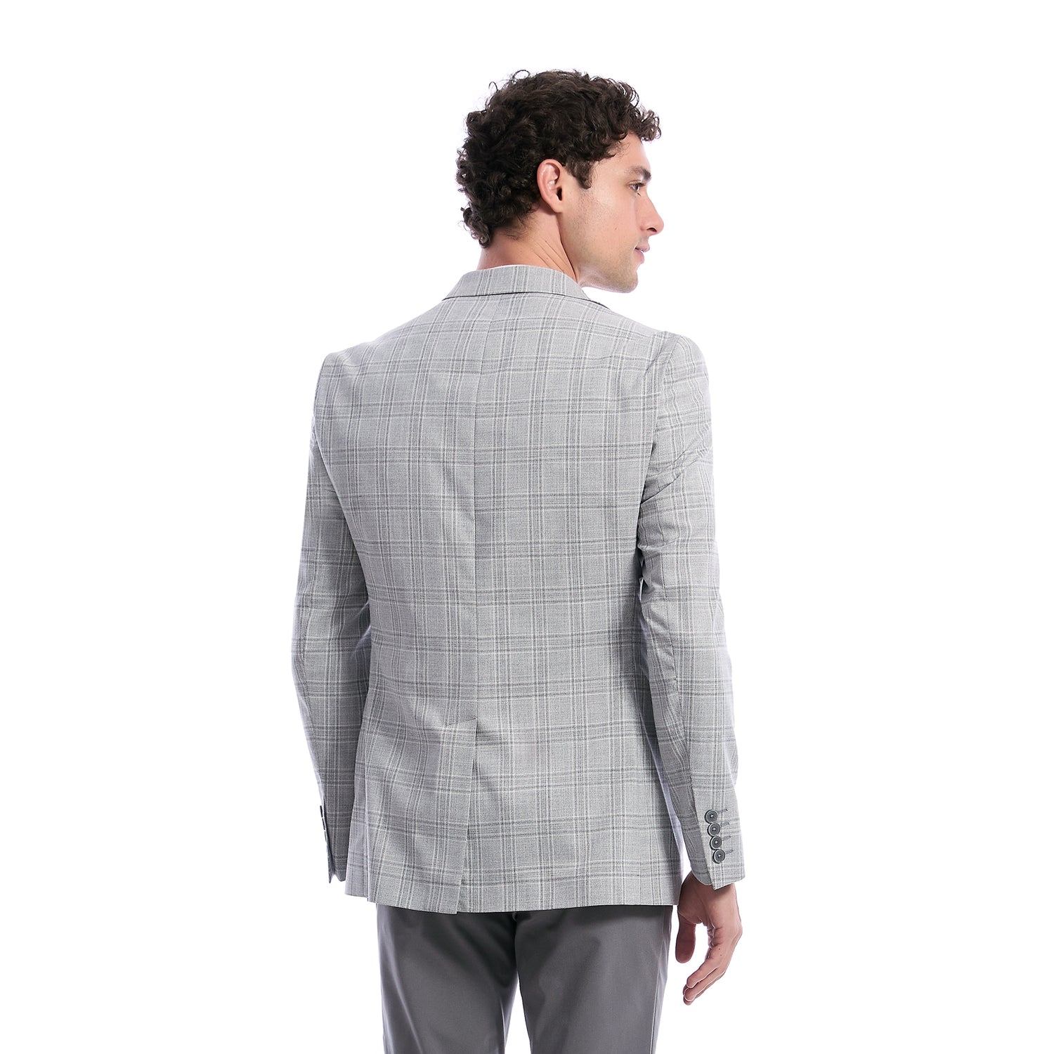 Saco New Slim Hombre Recto Dos Botones a Cuadros