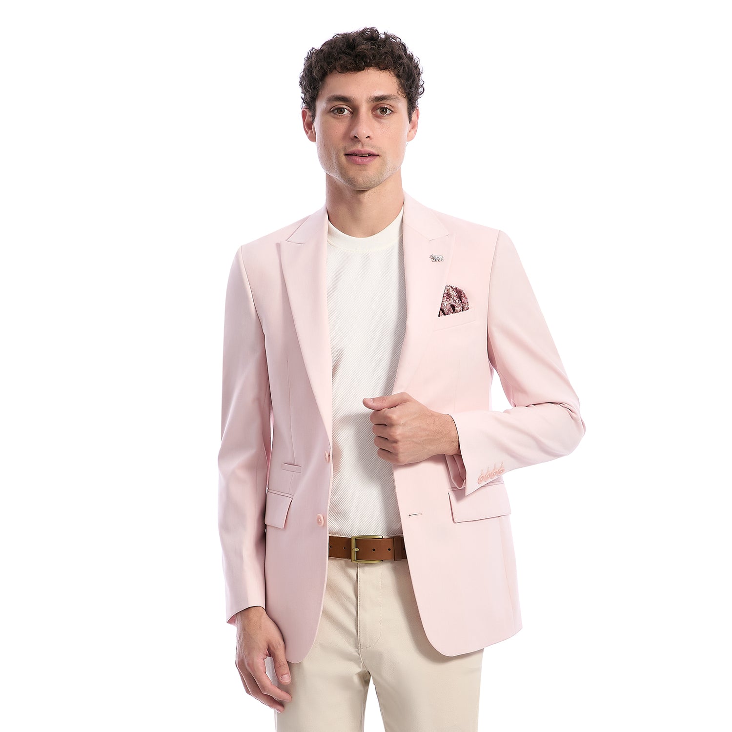 Saco New Slim Solapa de Pico Caballero Liso