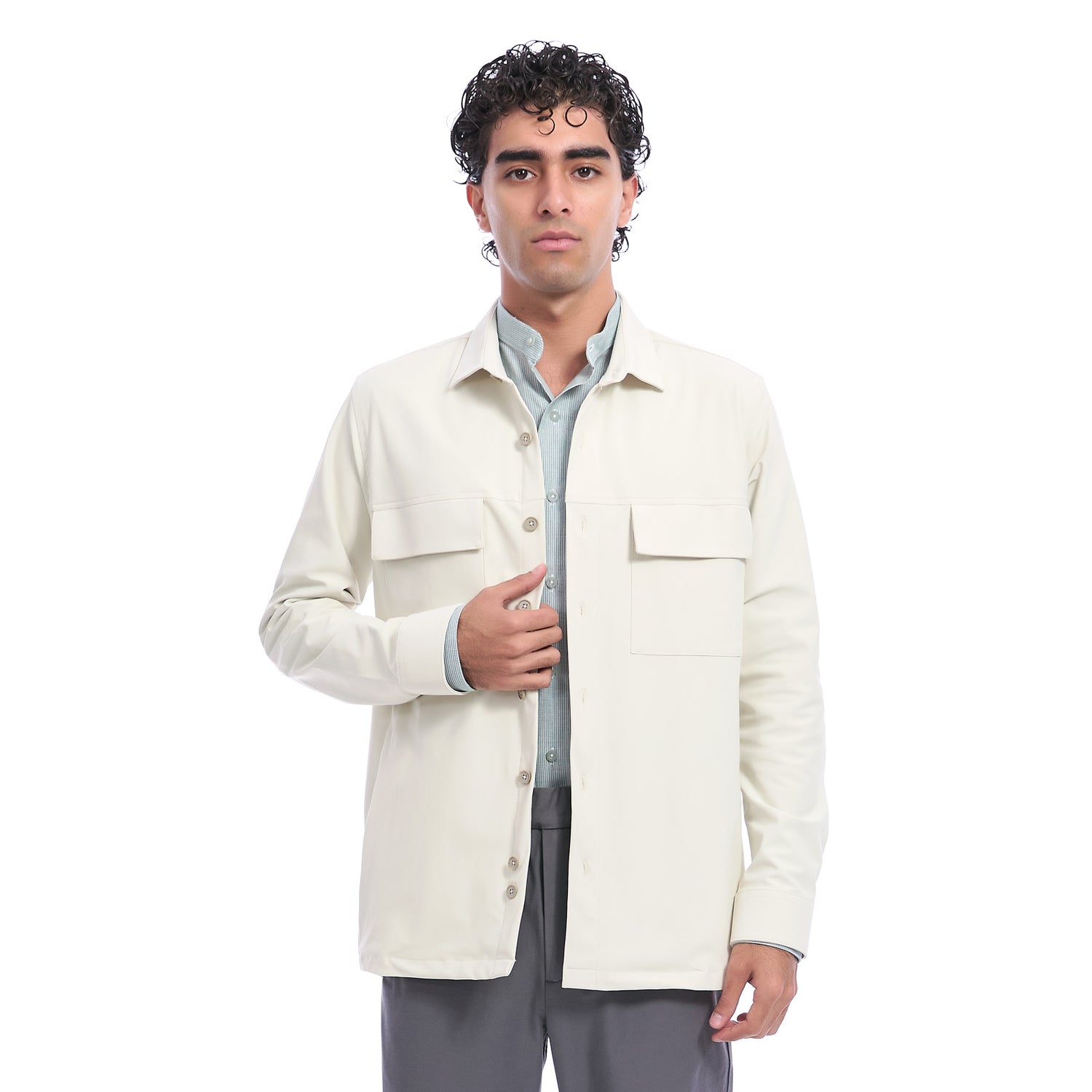 Sobrecamisa Regular Fit con Cuatro Bolsillos para Caballero