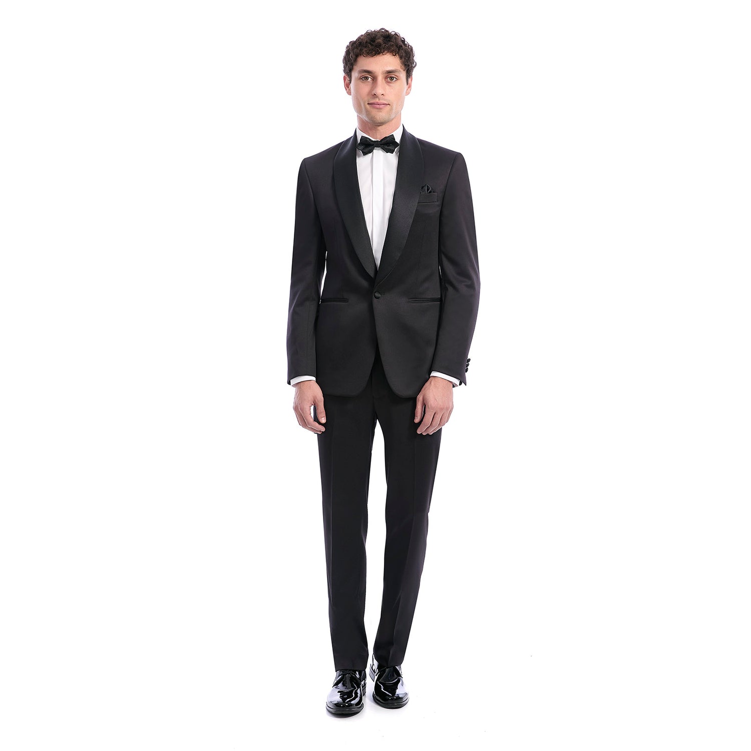 Smoking New Slim Fit  Caballero Solapa Shawl Satinada