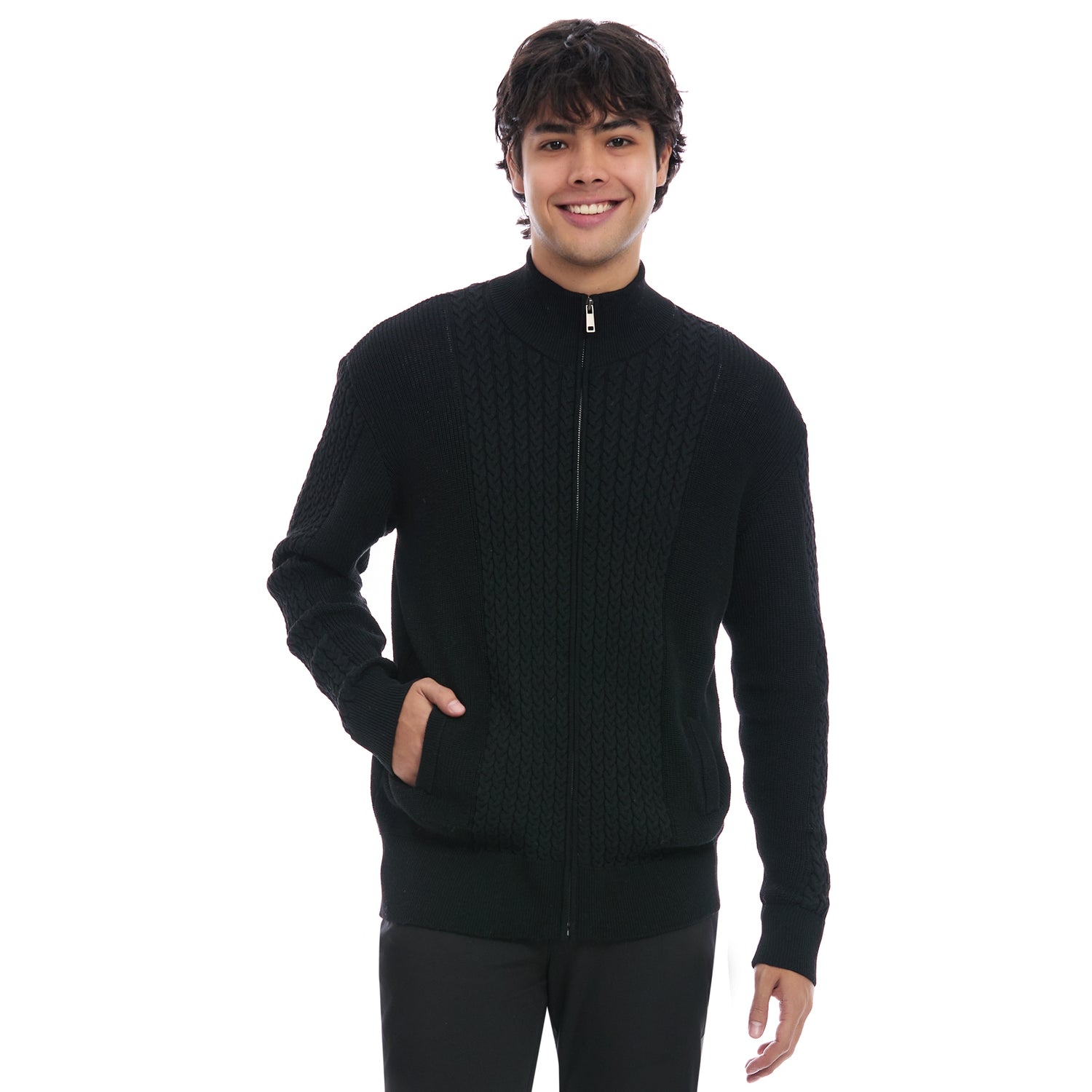 Suéter Tejido Para Caballero Con Cierre Completo