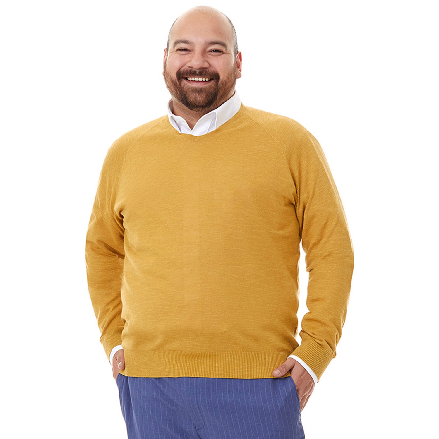 Sueter Tejido Liso Cuello V Tallas Extra