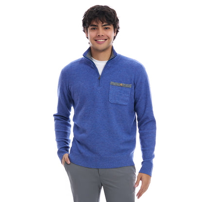 Suéter Para Caballero Con Cierre Medio y Bolsillo