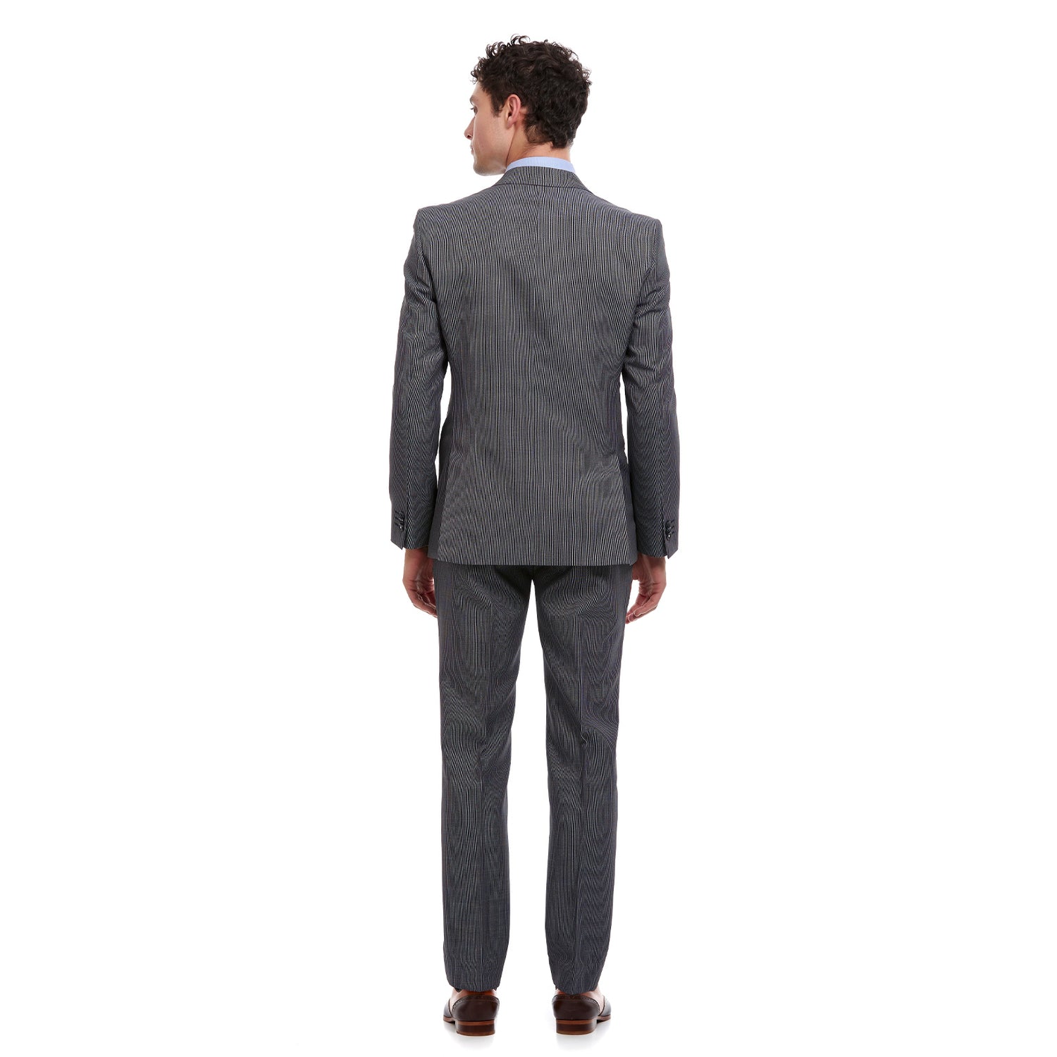 Traje Para Caballero Slim Fit Recto En Tejido A Rayas