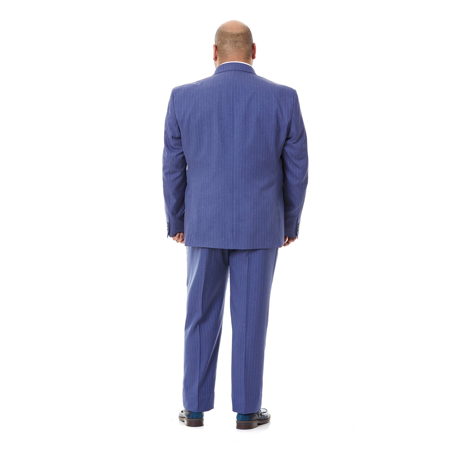 Traje Recto Para Hombre  Tallas Extra En Tejido A Rayas