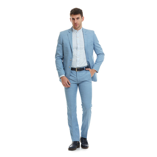 Traje recto dos botones en tejido liso  Slim Fit