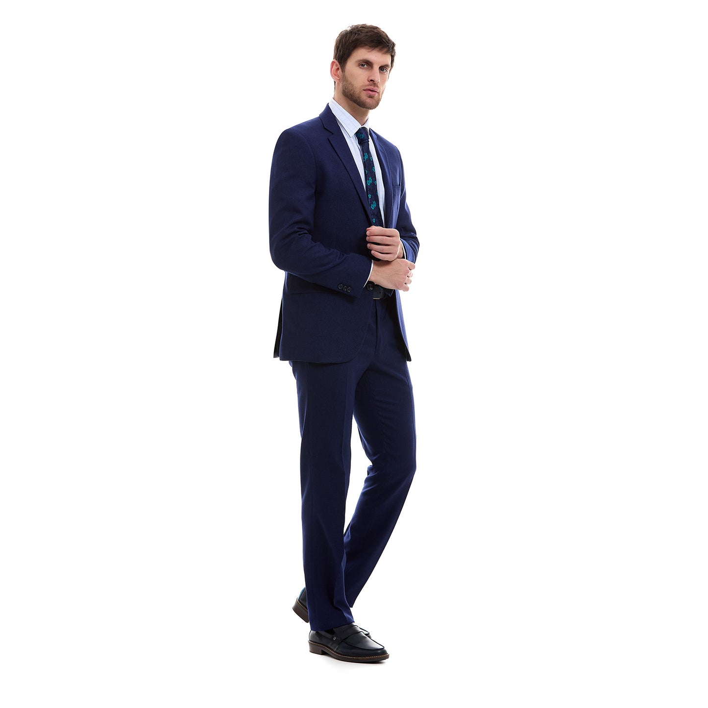 Traje Slim Fit Vittorio Forti Solapa Escuadra 2 Botones