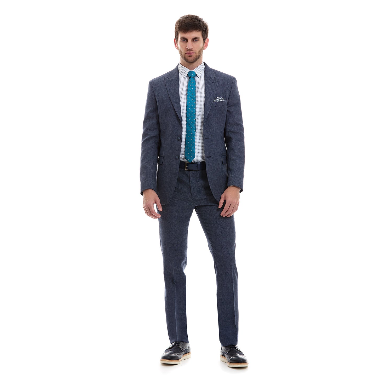 Traje Para Caballero Slim Fit Solapa de Pico Tejido Liso