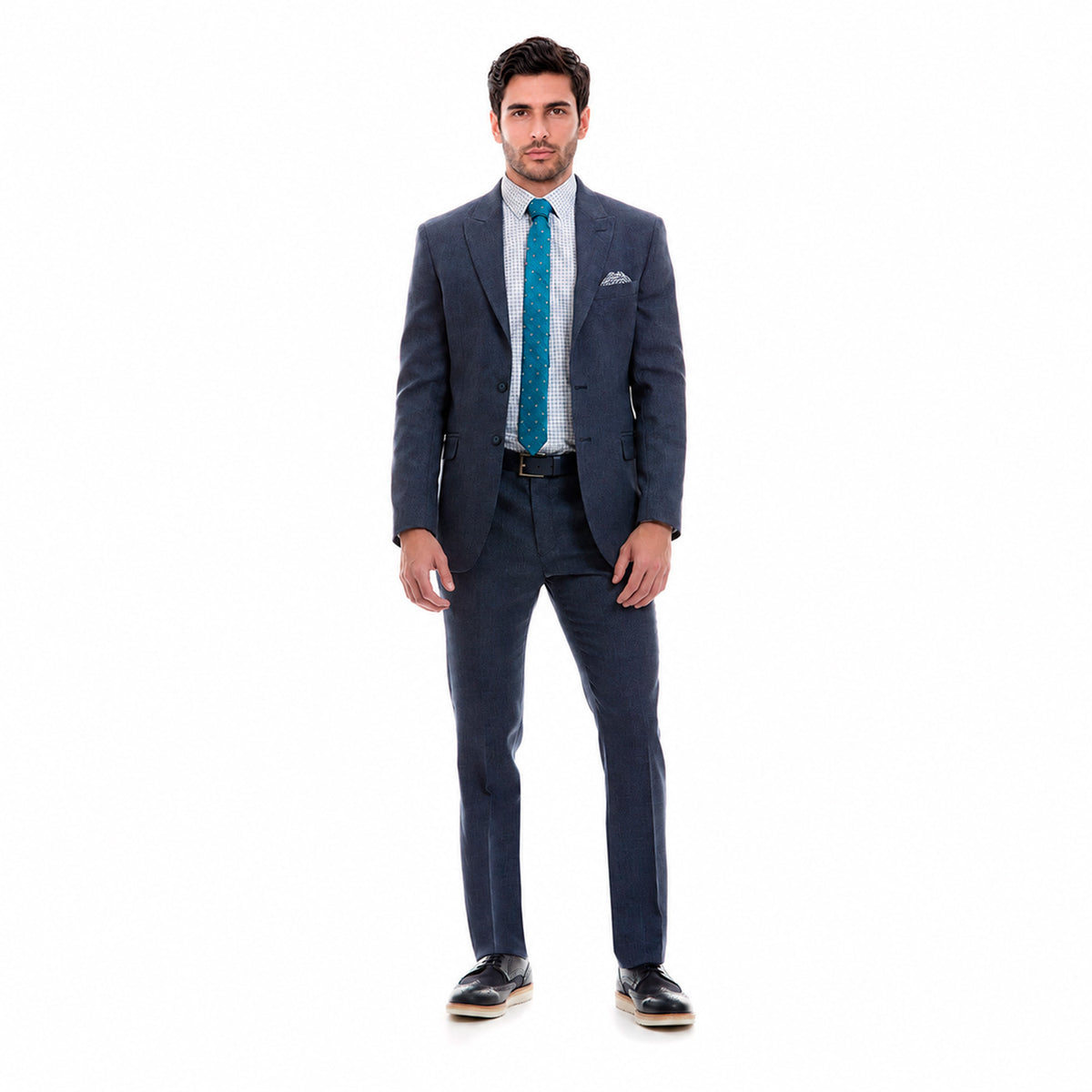 Traje Para Caballero Slim Fit Solapa de Pico Tejido Liso