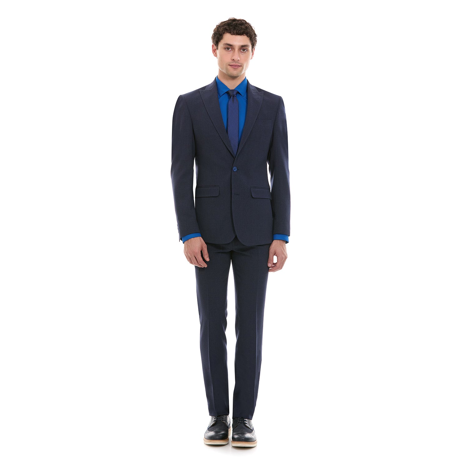 Traje Slim Para Hombre Tejido Liso