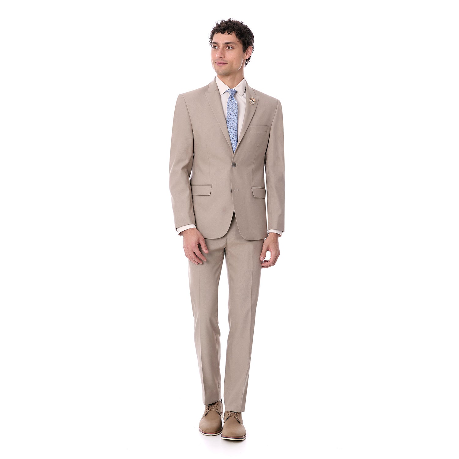 Traje Slim Fit Solapa de Pico para Caballero Elegante