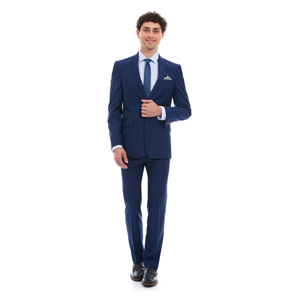 Traje para caballero Fit Slim en Tejido A Cuadros Azules