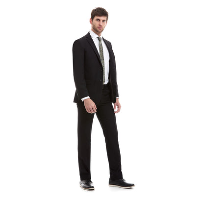 Traje Slim Fit Vittorio Forti Negro Solapa Escuadra