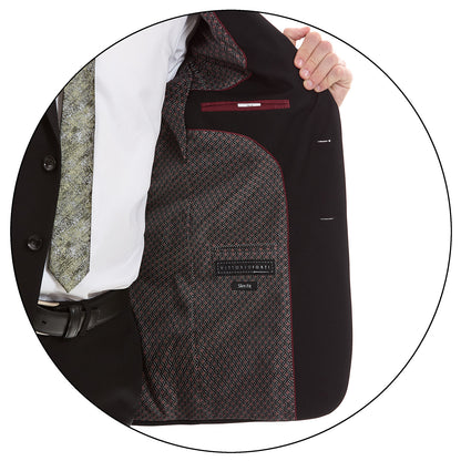 Traje Slim Fit Vittorio Forti Negro Solapa Escuadra