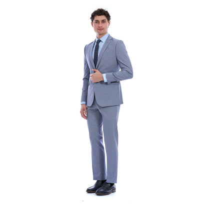 Traje Slim Fit Recto 2 Botones  Para Caballero Solapa Escuadra