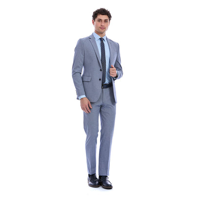 Traje Slim Fit Recto 2 Botones  Para Caballero Solapa Escuadra