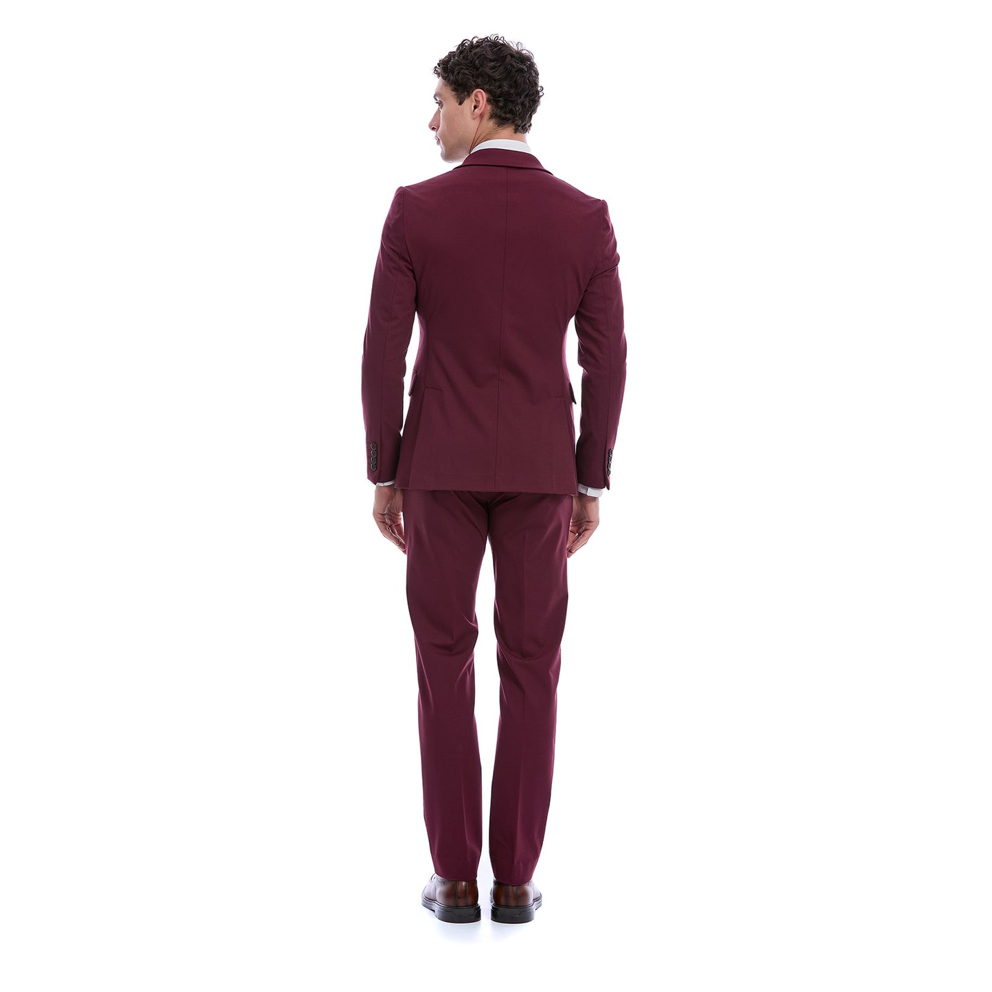 Traje Slim Fit Desfoderado Para Caballero Solapa Pico Bi-Stretch