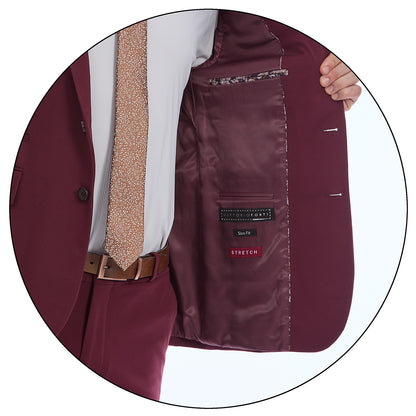 Traje Slim Fit Desfoderado Para Caballero Solapa Pico Bi-Stretch