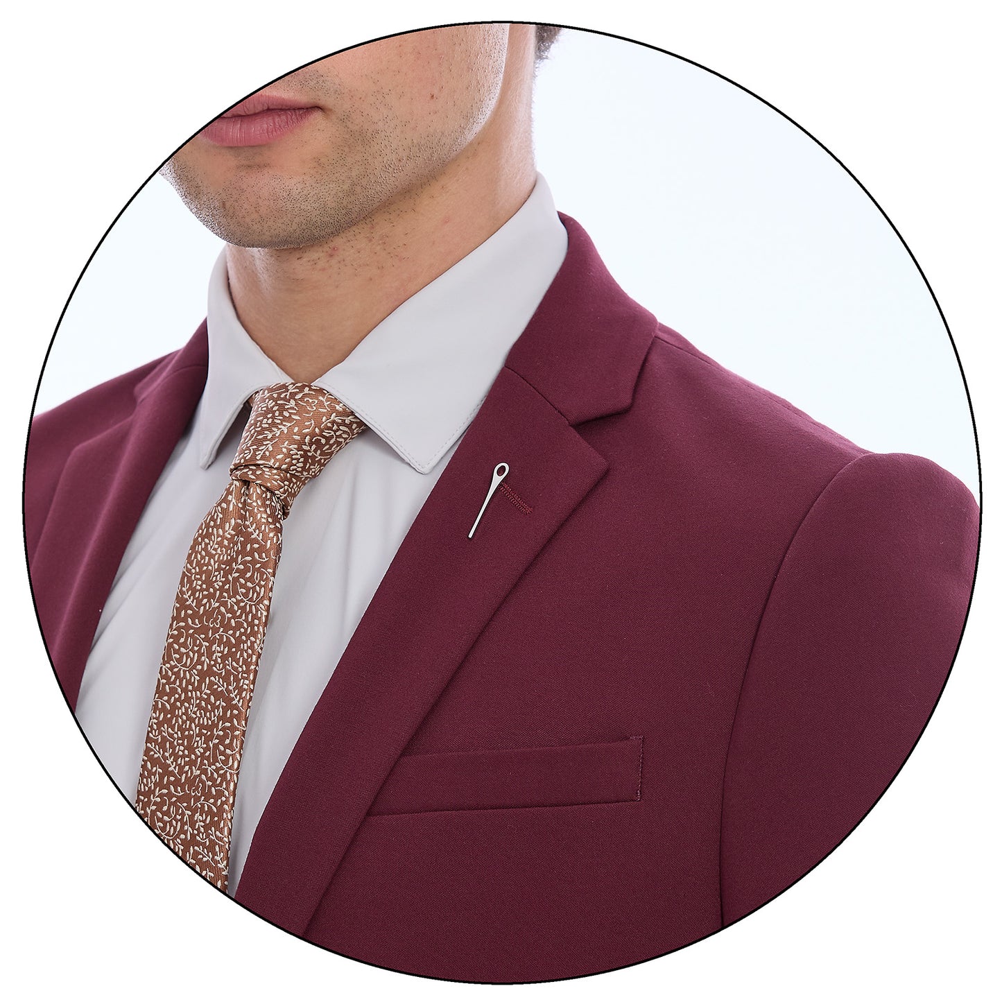 Traje Slim Fit Desfoderado Para Caballero Solapa Pico Bi-Stretch