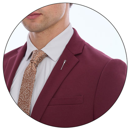 Traje Slim Fit Desfoderado Para Caballero Solapa Pico Bi-Stretch