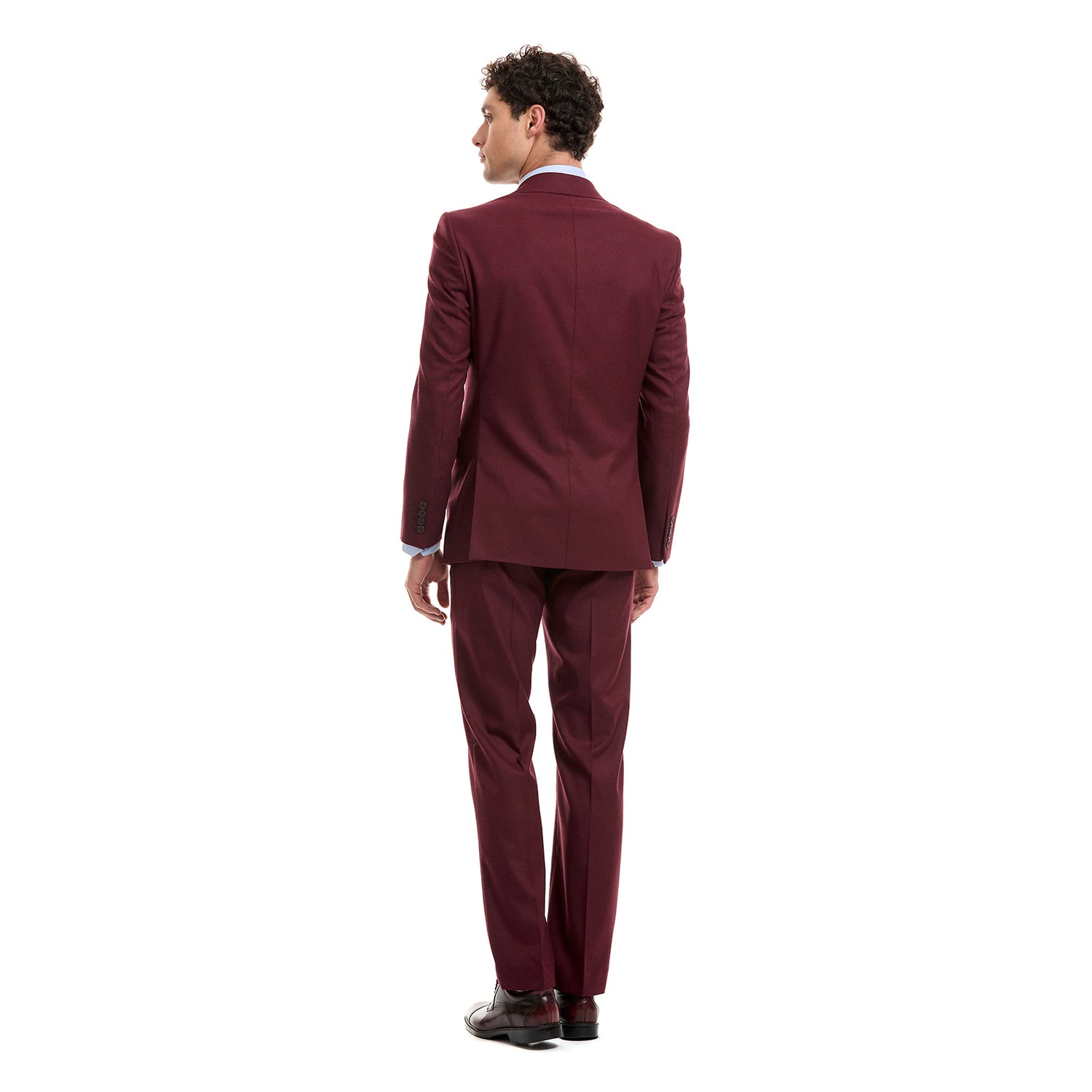 Traje Recto Dos Botones Slim Fit en Tejido Liso