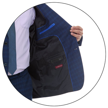 Traje recto Para Hombre  Tallas extra Tejido A Cuadros