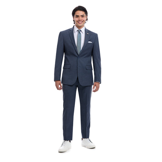 Traje para caballero Fit Slim Tejido a Cuadros Azul