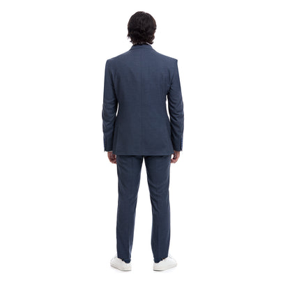 Traje para caballero Fit Slim Tejido a Cuadros Azul