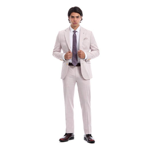 Traje para caballero Fit Slim Tejido Poliéster Liso palo de rosa
