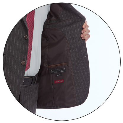 Traje Slim Fit Para Caballero Solapa Pico A Rayas