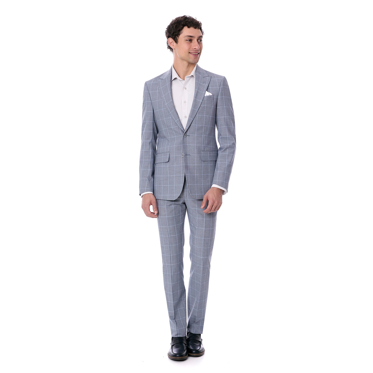 Traje New Slim Cuadros Solapa de Pico para Caballero