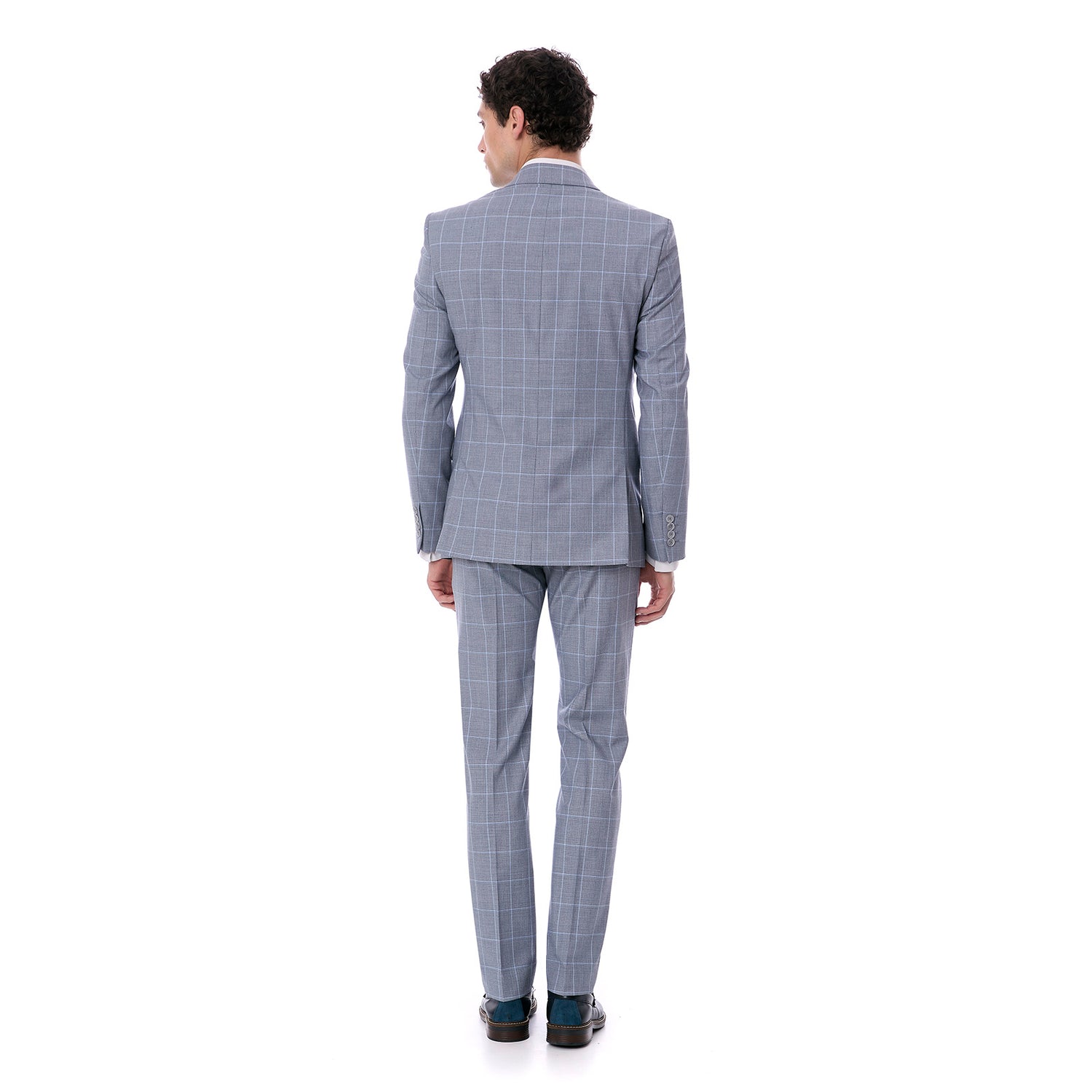 Traje New Slim Cuadros Solapa de Pico para Caballero