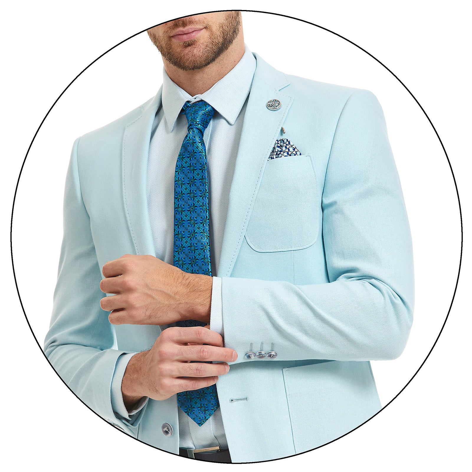 Azul Traje De Lino Para Caballero Lino Trajes Sacos Para Hombres