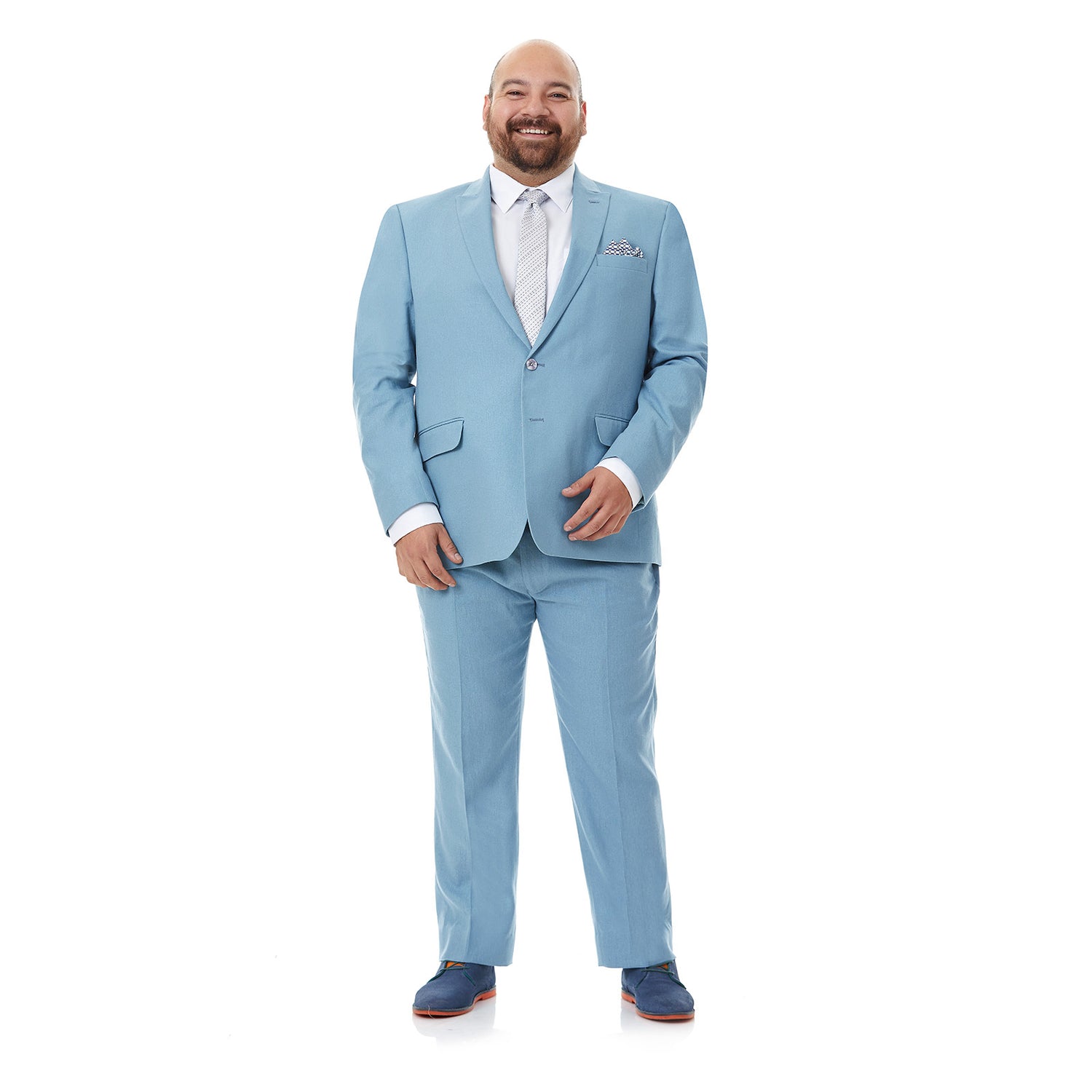 Traje Para Hombre Recto Dos Botones Tallas Extra en Tejido Liso