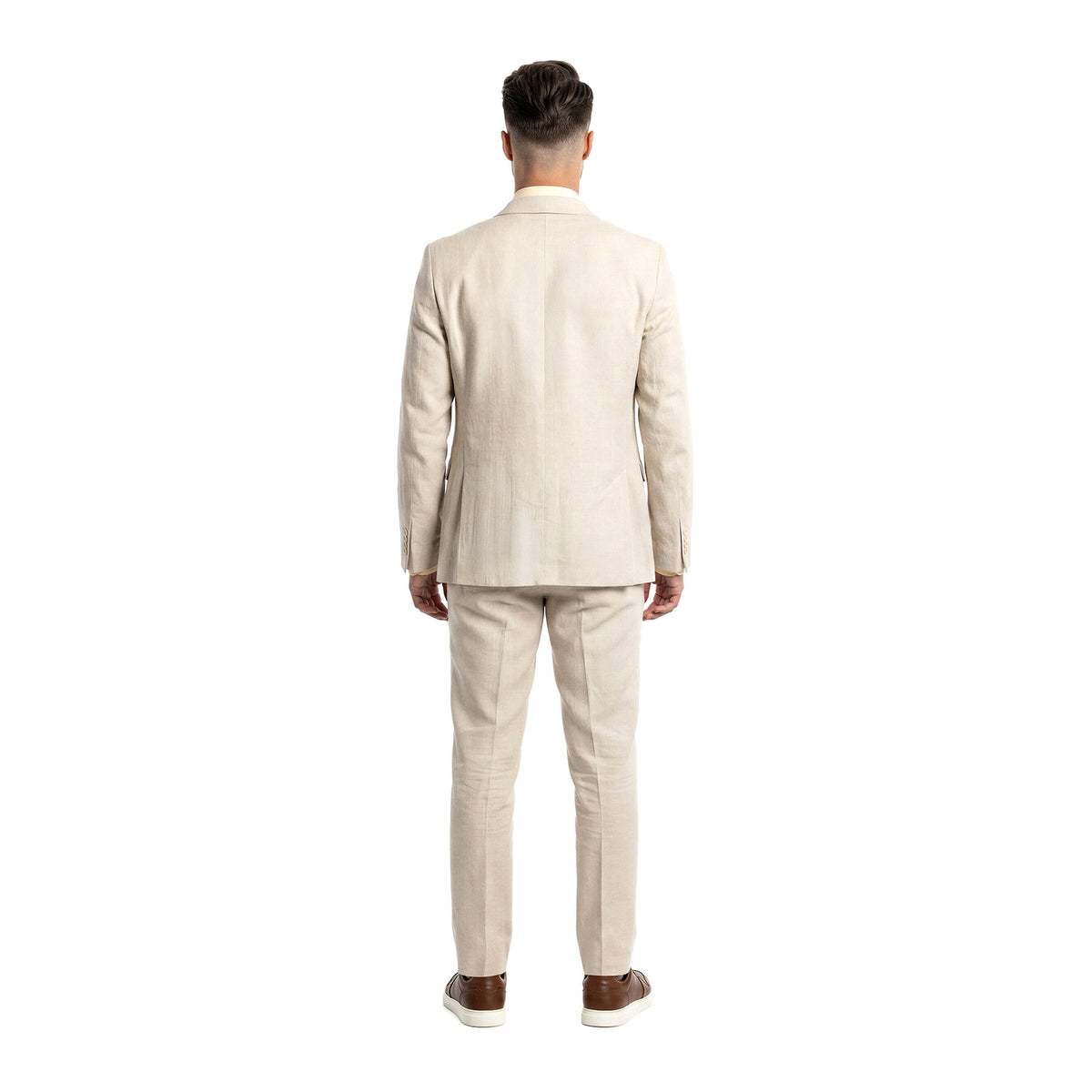 Traje Slim Fit de Lino para Caballero Solapa de Pico