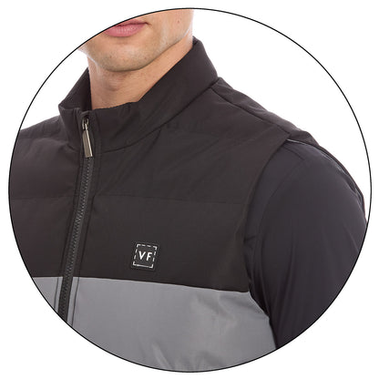 Chaleco Acolchado Para Caballero Bicolor Con Cierre Frontal